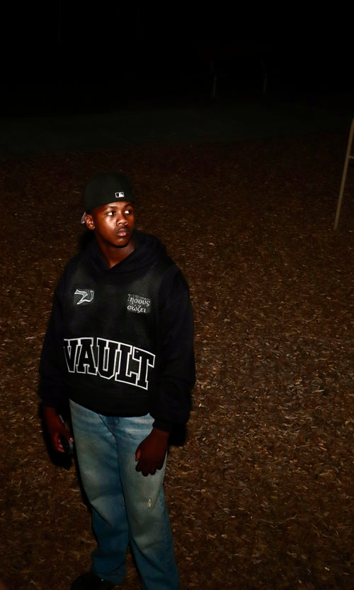 Black Jersey Hoodie